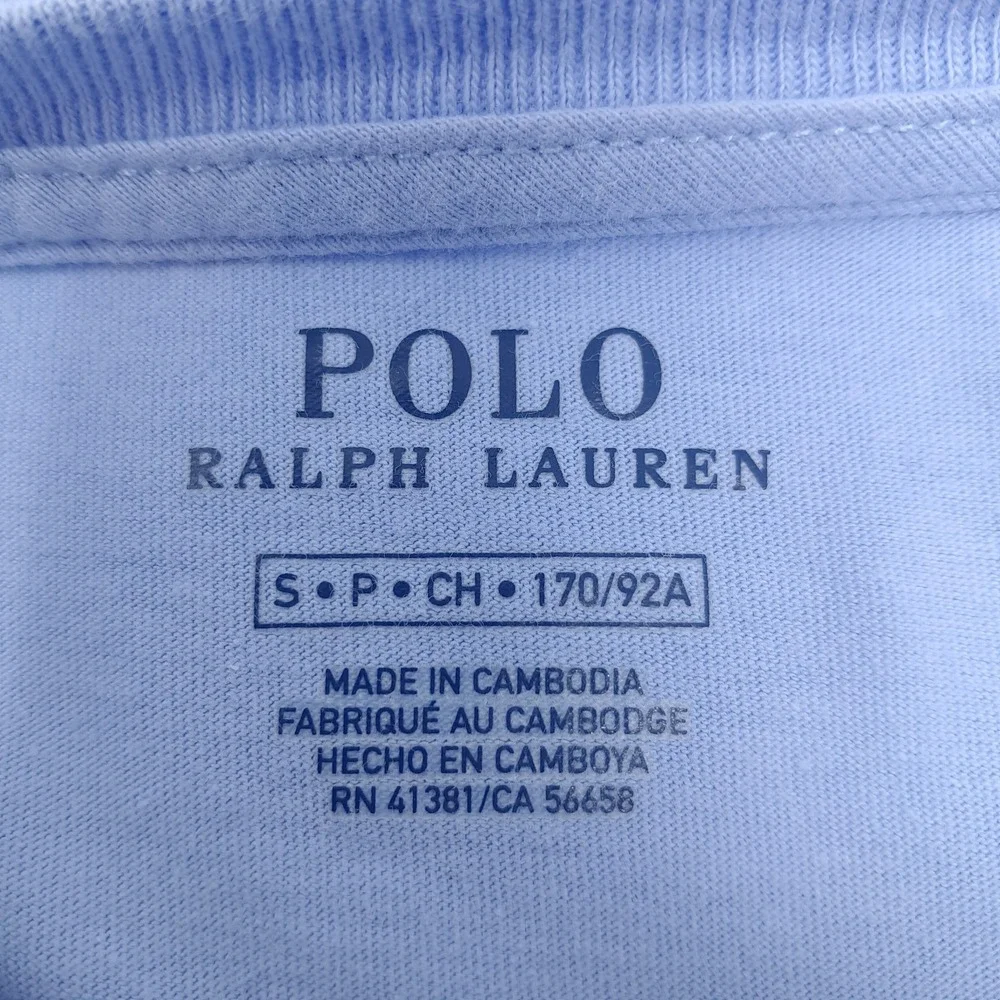 Polo Ralph Lauren Long Sleeve T-Shirt Mens Small Light Blue Pony Logo Crew Neck
